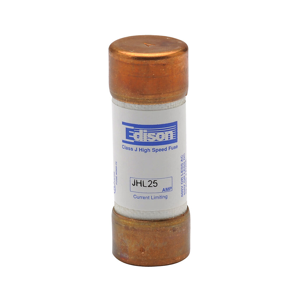 JHL25-1 - Edison drive fuse, JHL series, Class J, current-limiting, high speed, 25A, 600 VAC, ferrule, feeder/branch, semiconductor protection applications.