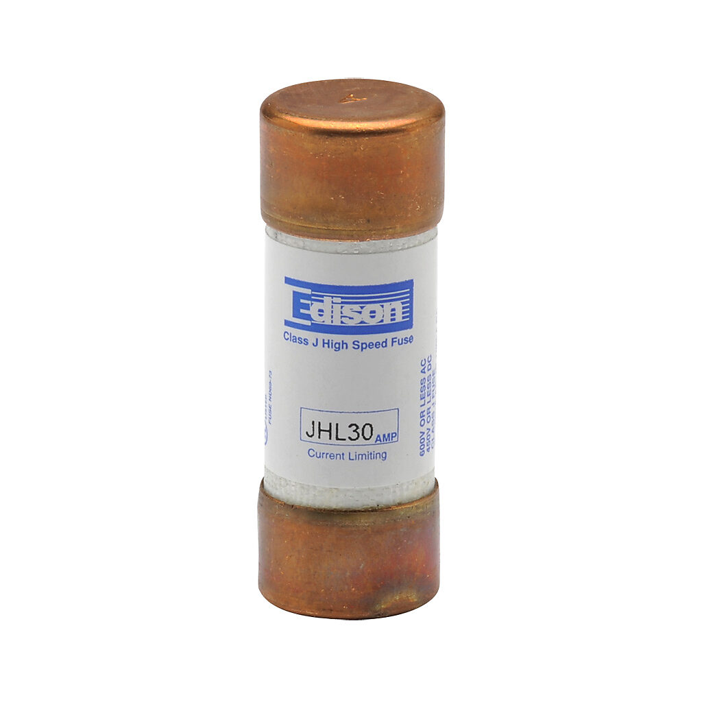 JHL30 - Edison drive fuse, JHL series, Class J, current-limiting, high speed, 30A, 600 VAC, ferrule. Package of 10. Feeder/branch, semiconductor protection applications.