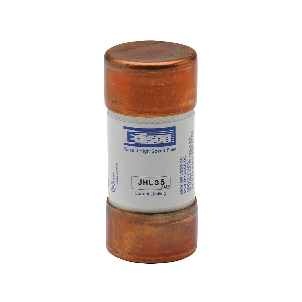JHL35-1 - Edison drive fuse, JHL series, Class J, current-limiting, high speed, 35A, 600 VAC, ferrule, feeder/branch, semiconductor protection applications.