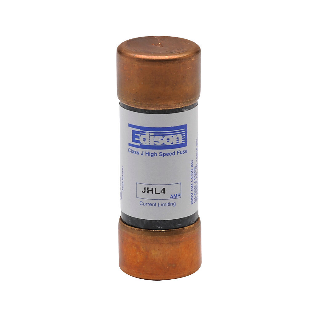 JHL4-1 - Edison drive fuse, JHL series, Class J, current-limiting, high speed, 4A, 600 VAC, ferrule, feeder/branch, semiconductor protection applications.