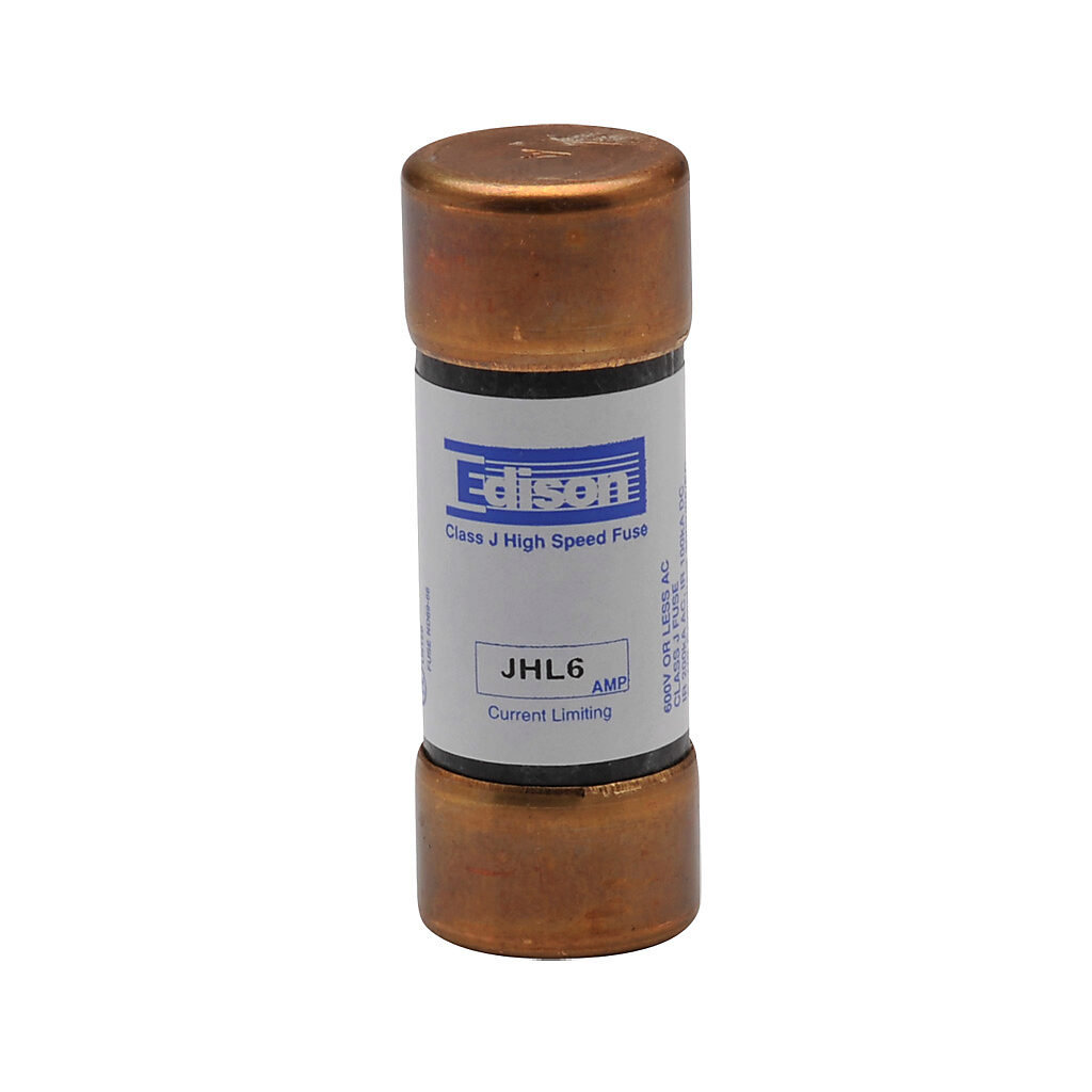 JHL6-1 - Edison drive fuse, JHL series, Class J, current-limiting, high speed, 6A, 600 VAC, ferrule, feeder/branch, semiconductor protection applications.