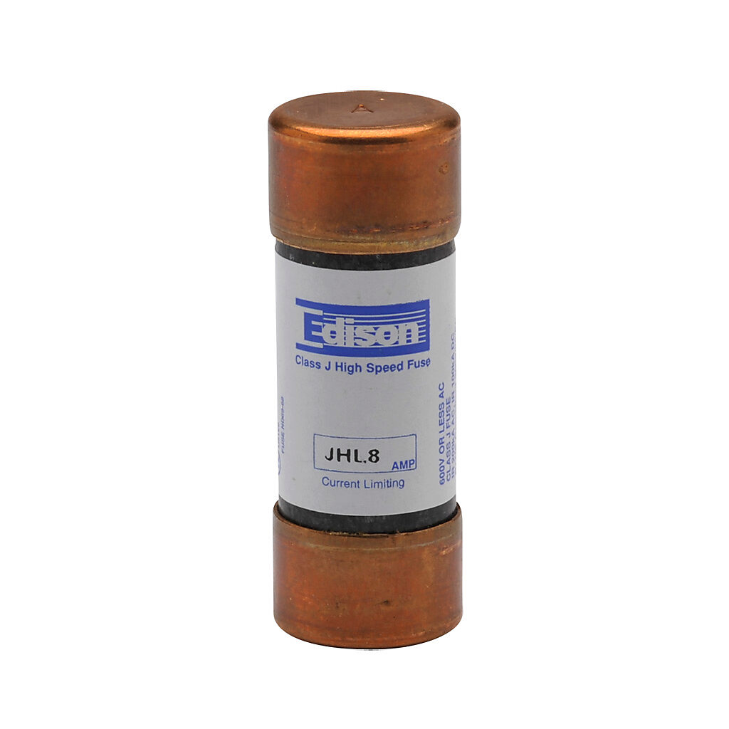 JHL8-1 - Edison drive fuse, JHL series, Class J, current-limiting, high speed, 8A, 600 VAC, ferrule, feeder/branch, semiconductor protection applications.