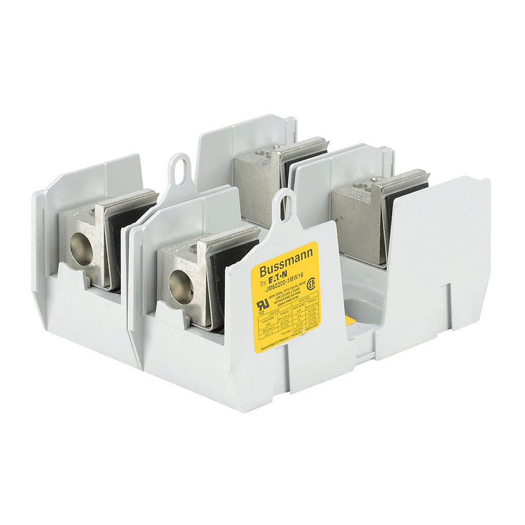 JM60200-1MW16-2 - Bussmann modular power distribution fuse block, multi-wire, accepts J fuses, 200A, 600V, 2-pole, 1 line/6 load opening(s) per pole, box lug, panel mount.