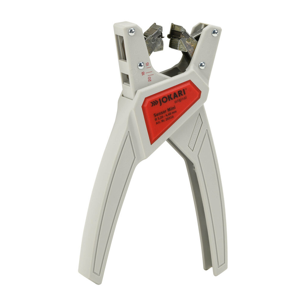 JT20310 - JOKARI automatic stripping tool, compatible with sensor/actuator cable and round cable, non-slip grip, self-adjusting, 0.13-0.17in cable stripping capacity.
