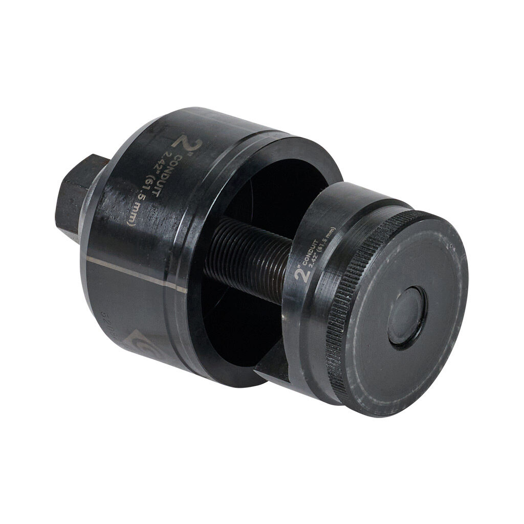 K2BB-2 - Greenlee Slug-Buster knockout punch and die, 2in conduit. Punch, die and 3/4in draw stud included.