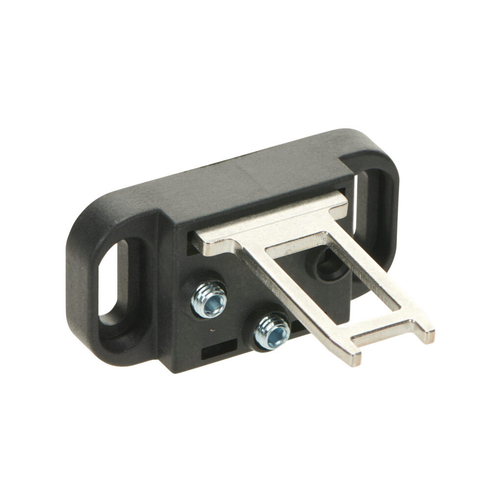 KEY29 - Comepi actuator tongue (key), adjustable mounting tab with 40mm mounting hole spacing mount, 316 stainless steel. For use with Comepi FEP5K series safety switches.