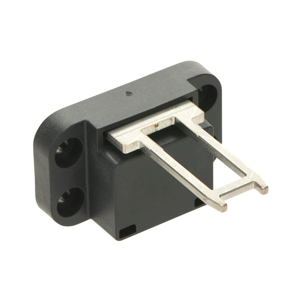 KEY29R - Comepi replacement, actuator tongue (key) coded RFID, 90 degree mounting tab with 40mm mounting hole spacing mount, 316 stainless steel. For use with Comepi AFEPMK series safety switches.