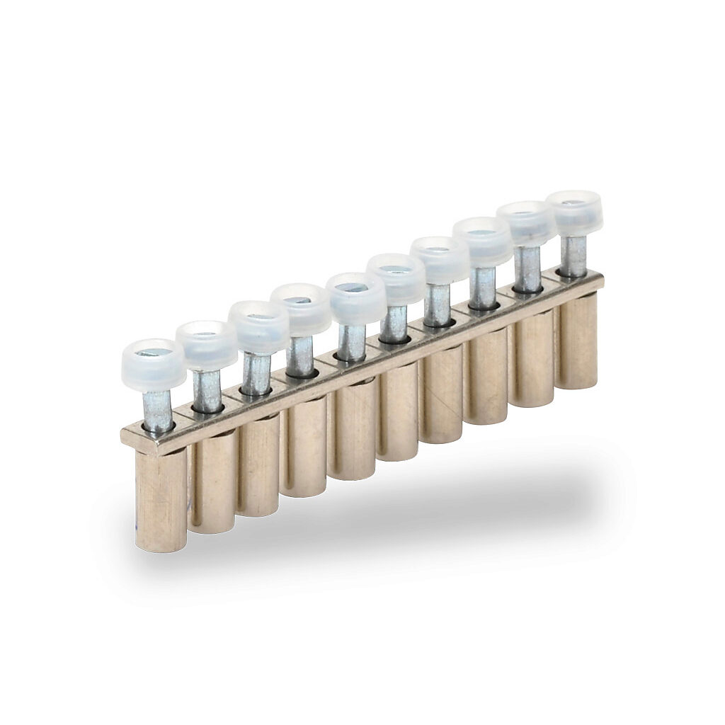 KN-10J12 - Konnect-It terminal block jumper, screw-down type, 10-pole, 24A, 750V. Package of 5. For use with KN-T12 or KN-D12 series block.