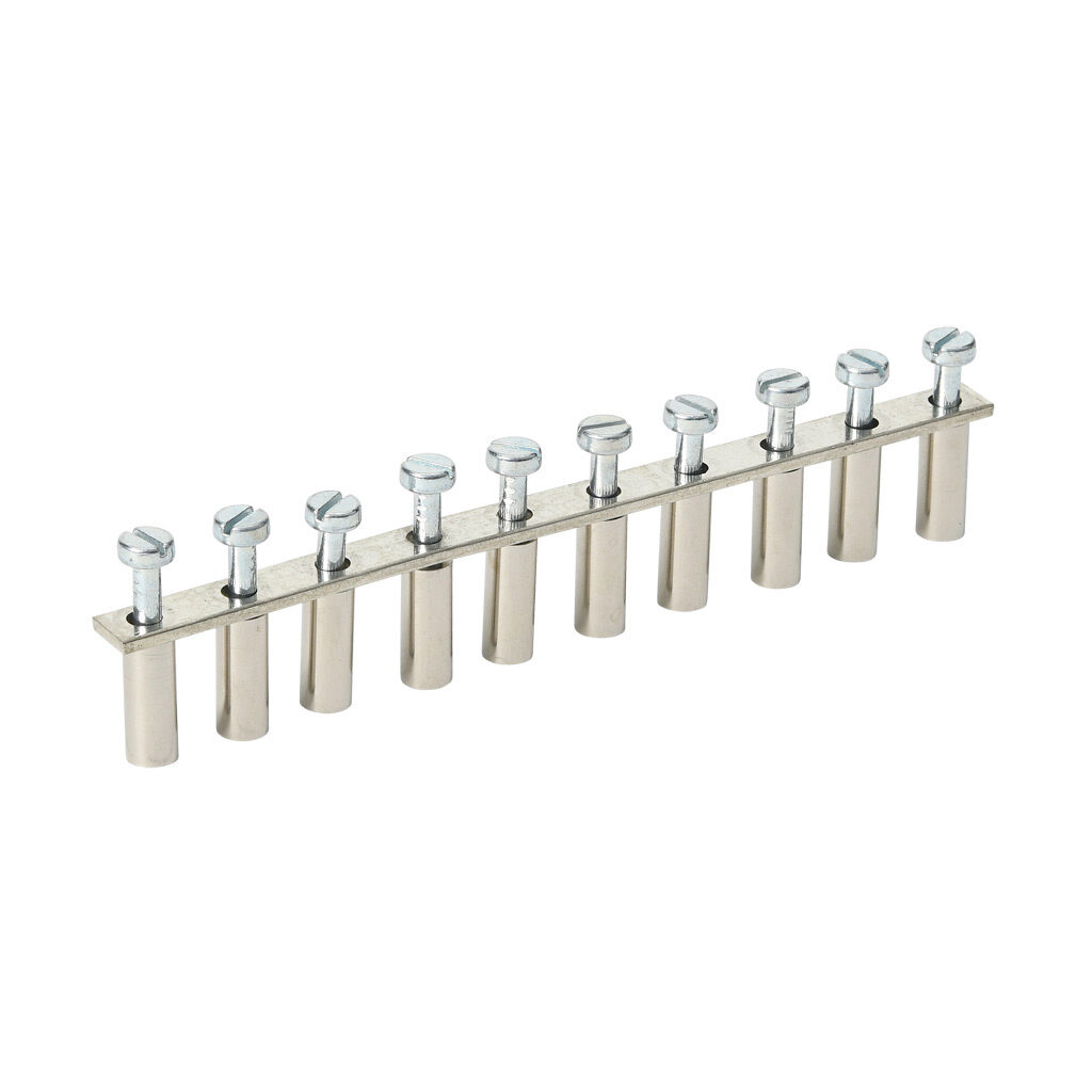 KN-10JFRK10 - Konnect-It terminal block jumper, screw-down type, 10-pole, 57A, 600V. Package of 5. For use with KN-FRK10 series blocks.