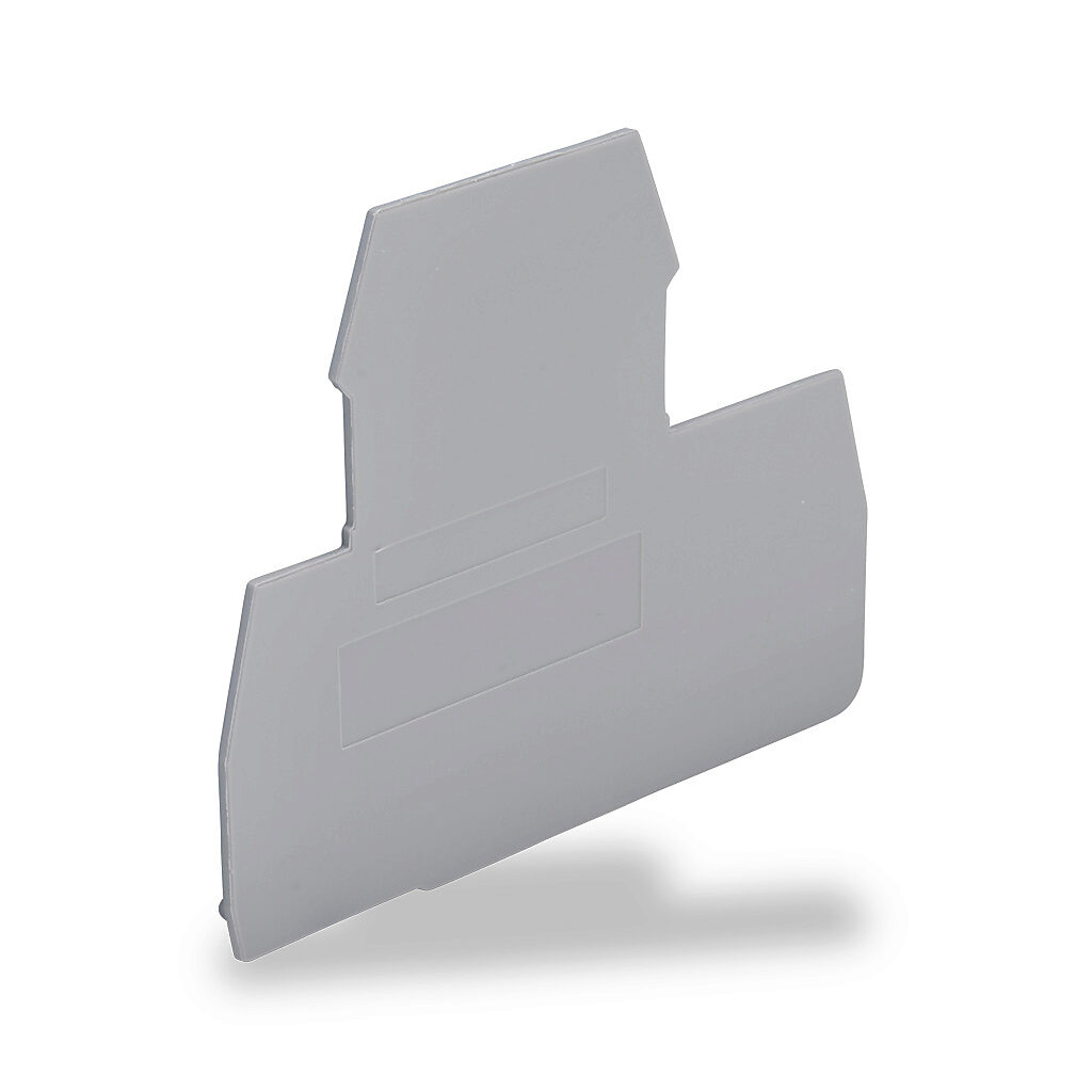 KN-ECDGRY - Konnect-It terminal block end cover, gray. Package of 25. For use with KN-D10 or KN-D12 series terminal blocks.