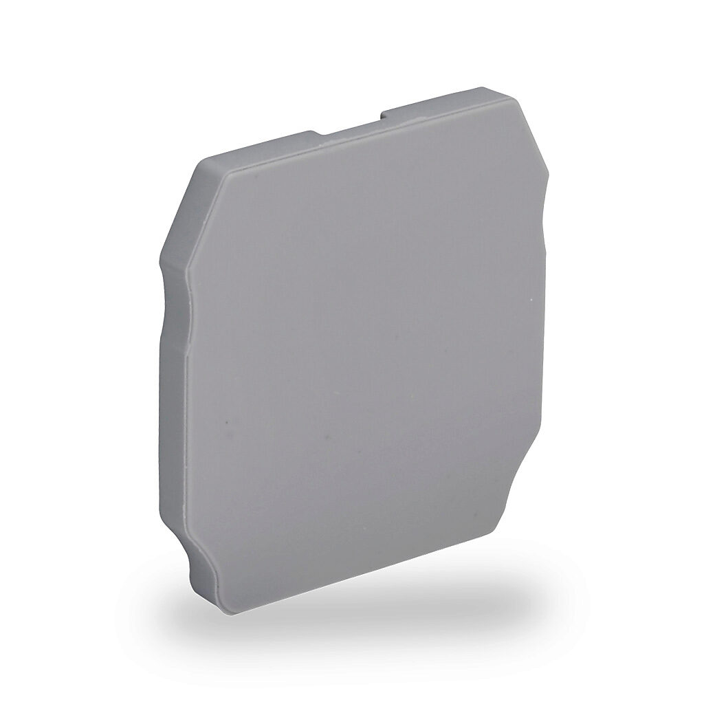 KN-ECMGRY - Konnect-It terminal block end cover, gray. Package of 100. For use with KN-M12 and KN-M10 series terminal blocks.