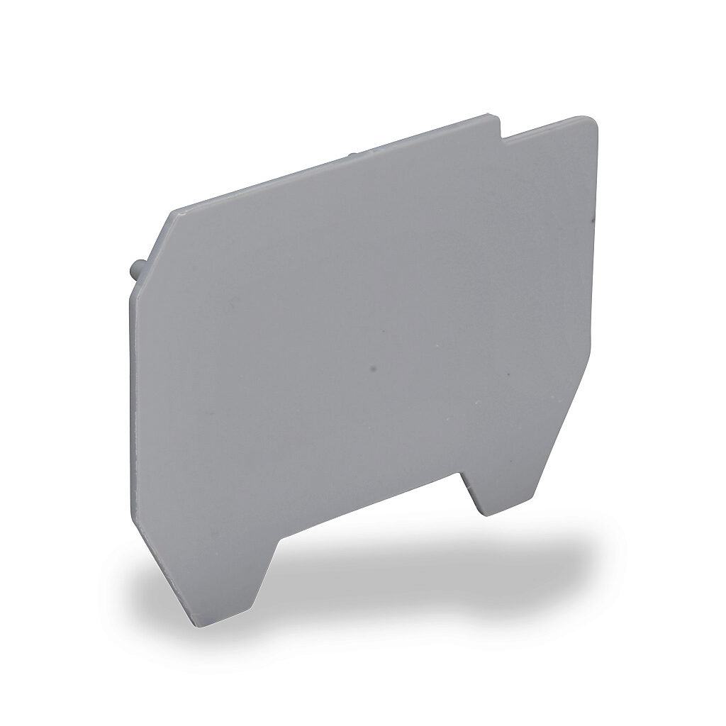 KN-ECT12SP4 - Konnect-It terminal block end cover, gray. Package of 25. For use with KN-T12SP4 series terminal blocks.