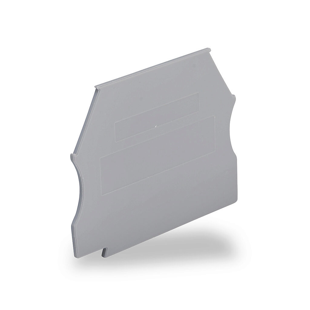 KN-ECT6GRY - Konnect-It terminal block end cover, gray. Package of 100. For use with KN-T12 to KN-T6 series terminal blocks except KN-T12SP4 and KN-T12SP4-25.