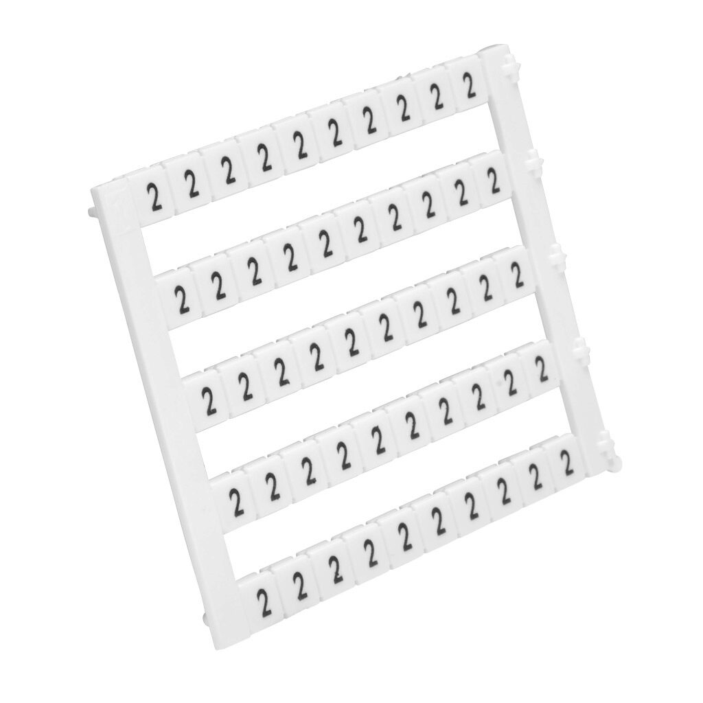 KN-L5-2 - Konnect-It marking tag, 5 x 5mm, single number (2). Package of 500. For use with Konnect-It terminal block.