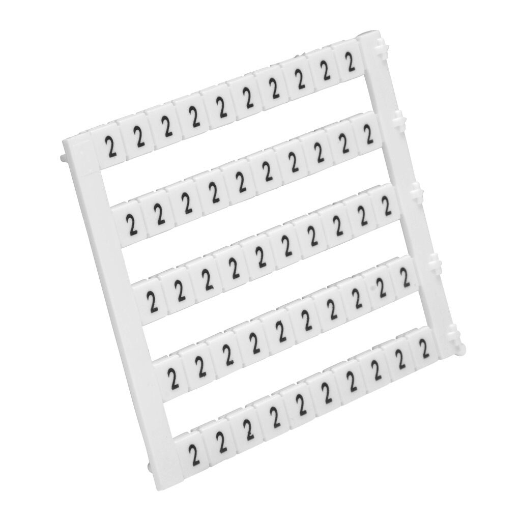 KN-L5-2-250 - Konnect-It marking tag, 5 x 5mm, single number (2). Package of 250. For use with Konnect-It terminal block.