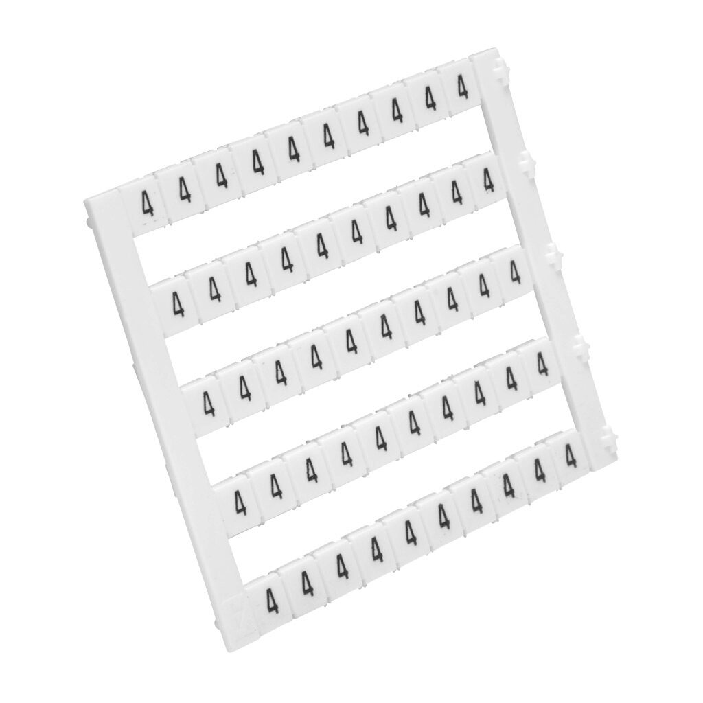 KN-L5-4-250 - Konnect-It marking tag, 5 x 5mm, single number (4). Package of 250. For use with Konnect-It terminal block.