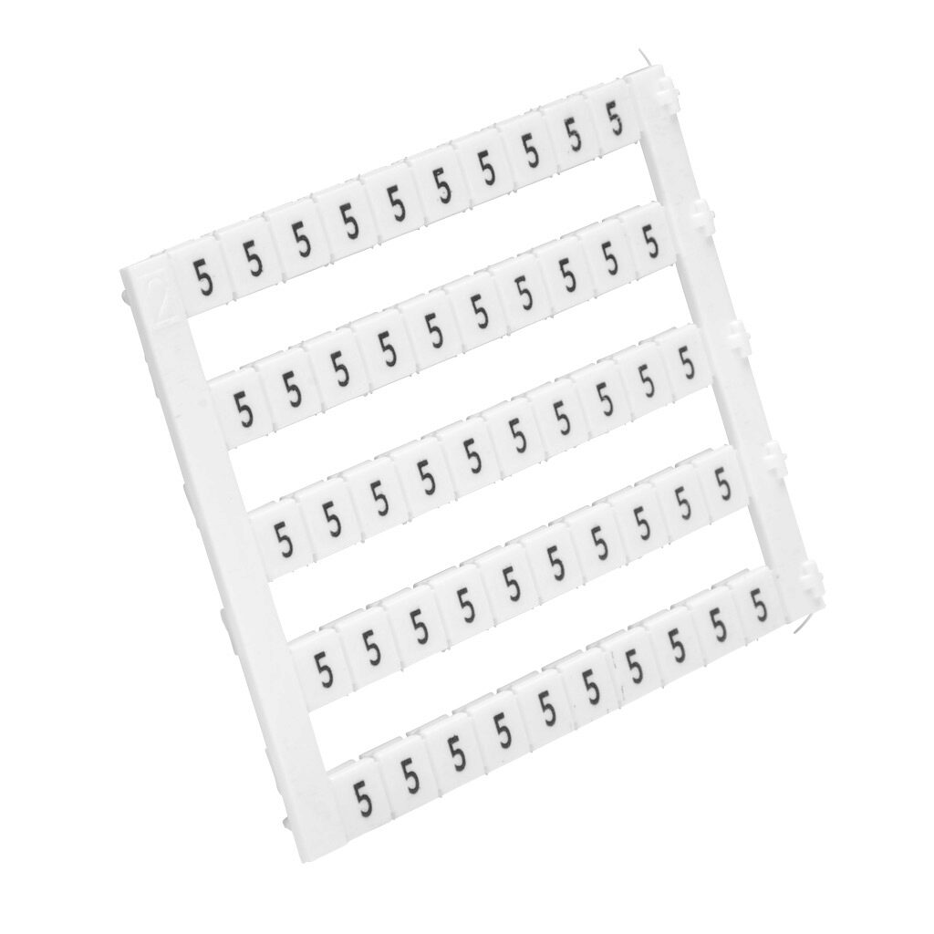 KN-L5-5 - Konnect-It marking tag, 5 x 5mm, single number (5). Package of 500. For use with Konnect-It terminal block.