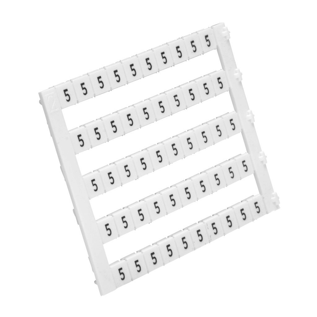 KN-L5-5-250 - Konnect-It marking tag, 5 x 5mm, single number (5). Package of 250. For use with Konnect-It terminal block.