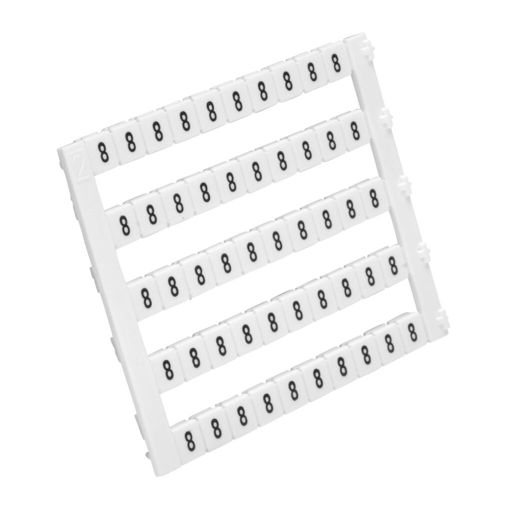 KN-L5-8-250 - Konnect-It marking tag, 5 x 5mm, single number (8). Package of 250. For use with Konnect-It terminal block.