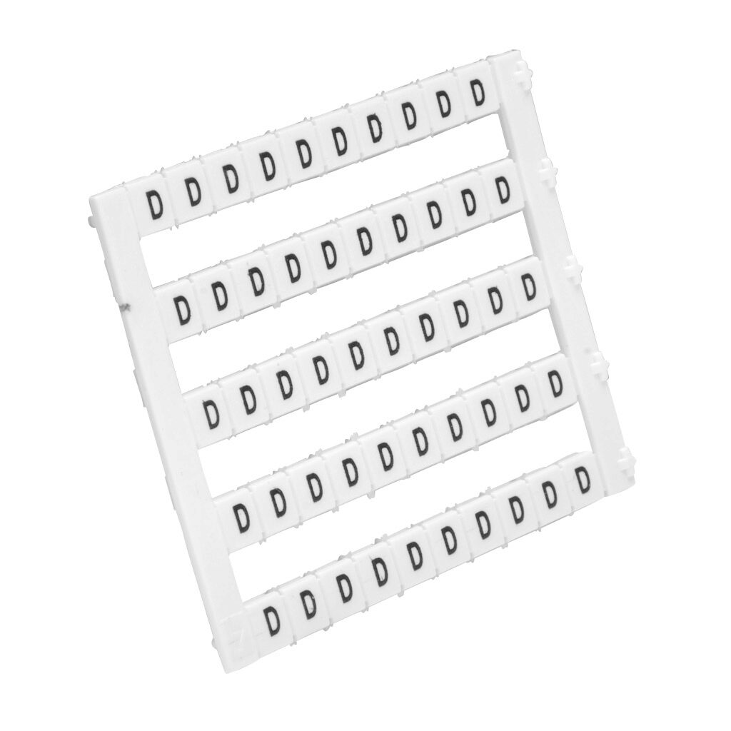 KN-L5-D - Konnect-It marking tag, 5 x 5mm, single character (D). Package of 500. For use with Konnect-It terminal block.