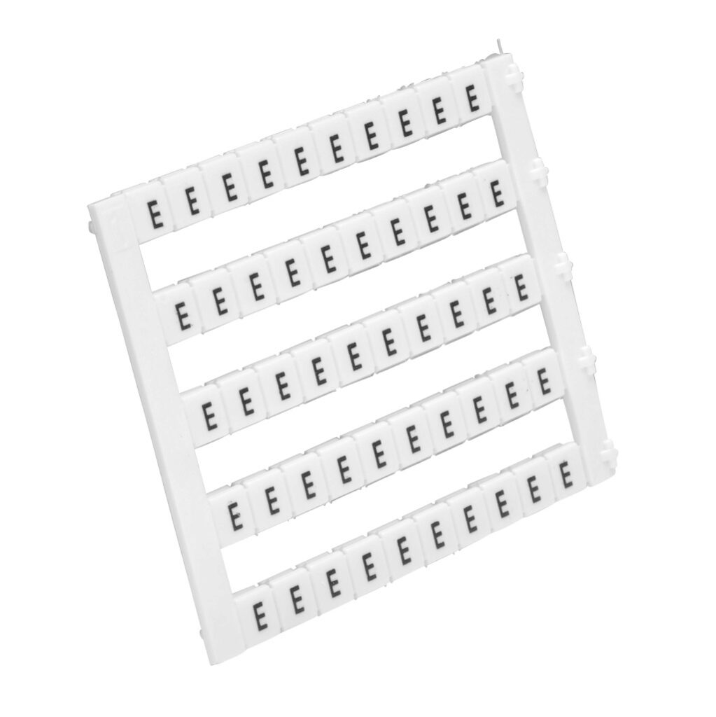 KN-L5-E-250 - Konnect-It marking tag, 5 x 5mm, single character (E). Package of 250. For use with Konnect-It terminal block.