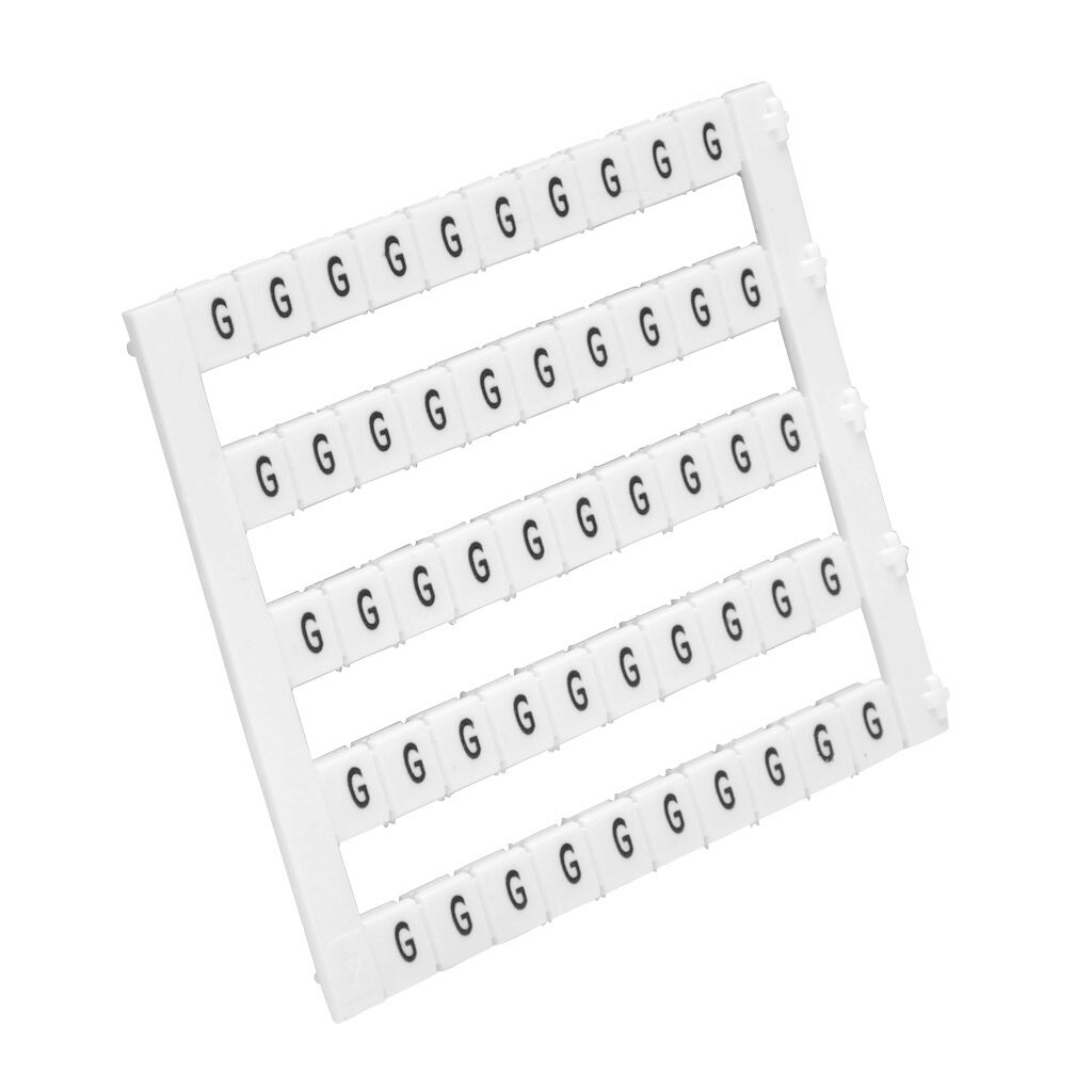 KN-L5-G - Konnect-It marking tag, 5 x 5mm, single character (G). Package of 500. For use with Konnect-It terminal block.