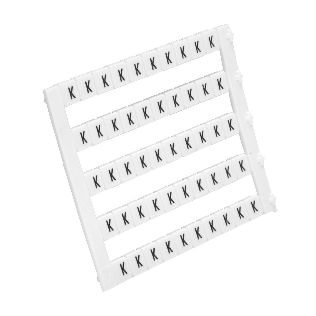 KN-L5-K - Konnect-It marking tag, 5 x 5mm, single character (K). Package of 500. For use with Konnect-It terminal block.