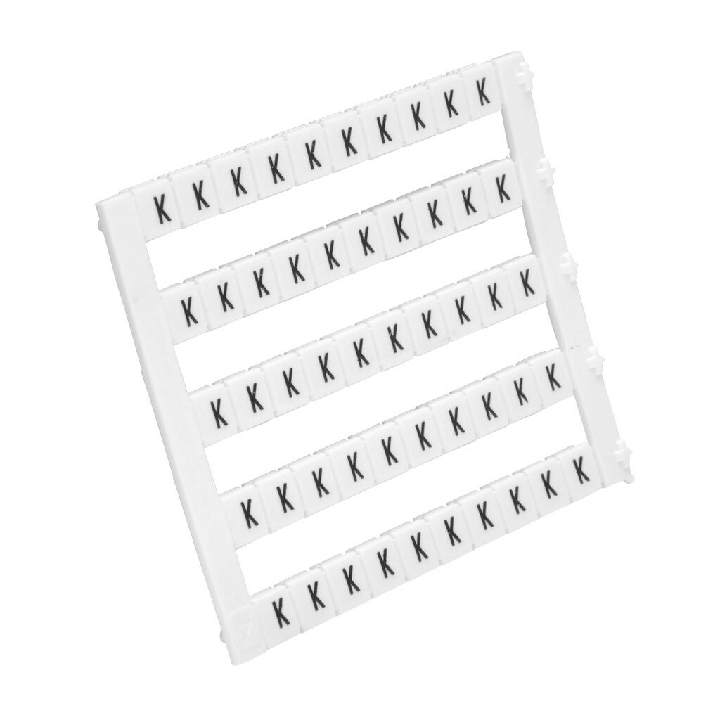 KN-L5-K-250 - Konnect-It marking tag, 5 x 5mm, single character (K). Package of 250. For use with Konnect-It terminal block.