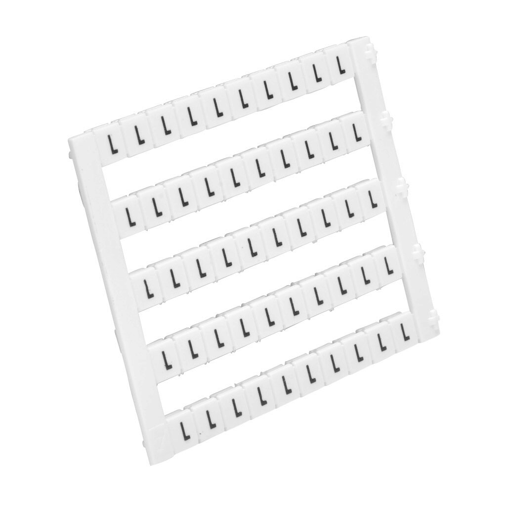 KN-L5-L - Konnect-It marking tag, 5 x 5mm, single character (L). Package of 500. For use with Konnect-It terminal block.