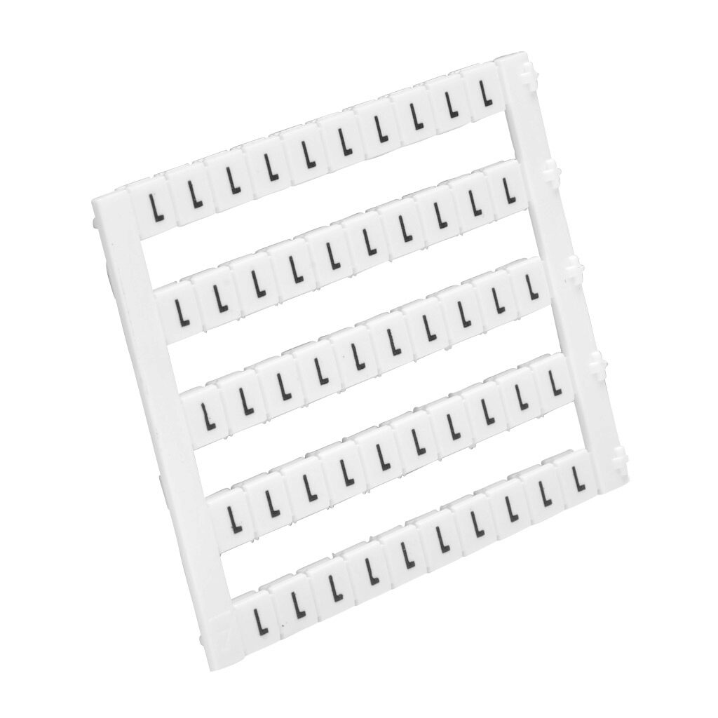 KN-L5-L-250 - Konnect-It marking tag, 5 x 5mm, single character (L). Package of 250. For use with Konnect-It terminal block.