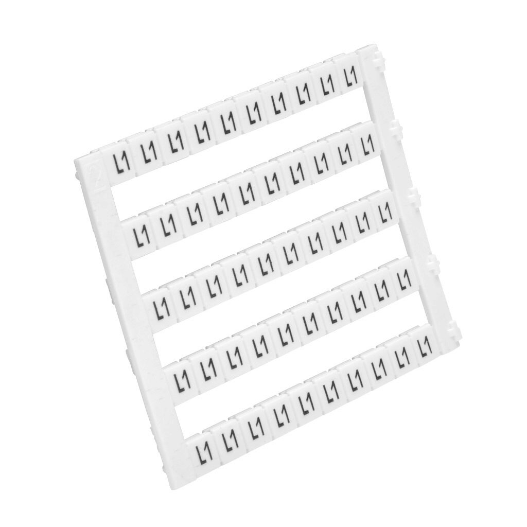 KN-L5-L1 - Konnect-It marking tag, 5 x 5mm, printed with (L1). Package of 500. For use with Konnect-It terminal block.