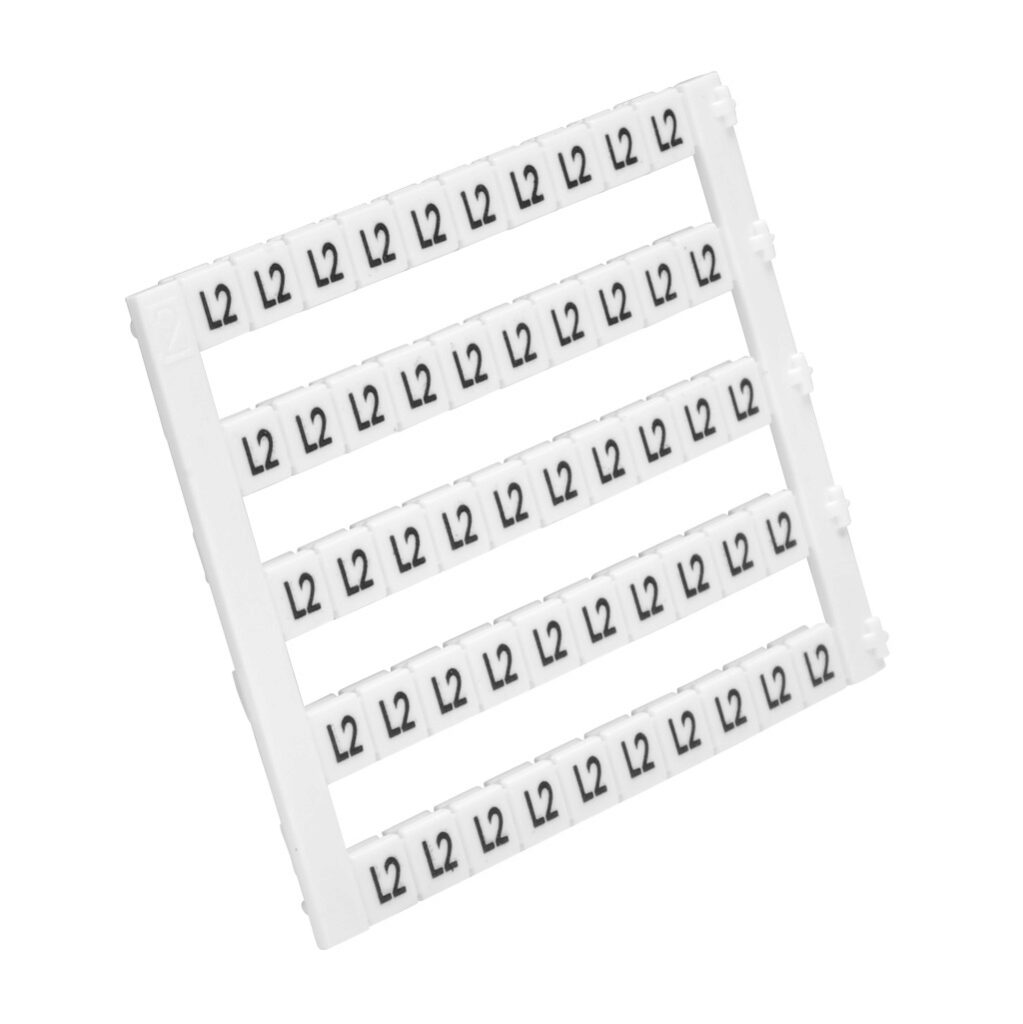 KN-L5-L2 - Konnect-It marking tag, 5 x 5mm, printed with (L2). Package of 500. For use with Konnect-It terminal block.