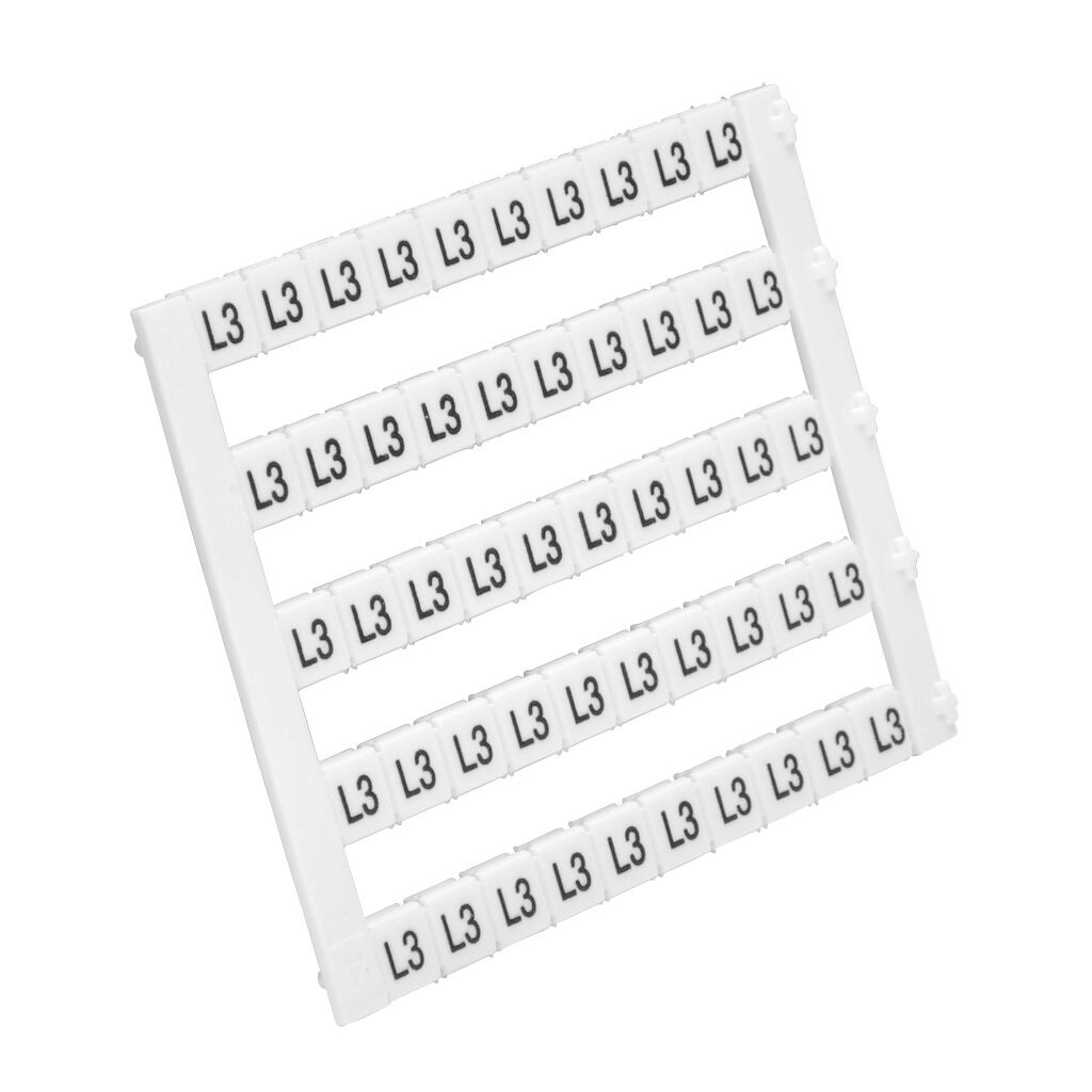 KN-L5-L3 - Konnect-It marking tag, 5 x 5mm, printed with (L3). Package of 500. For use with Konnect-It terminal block.