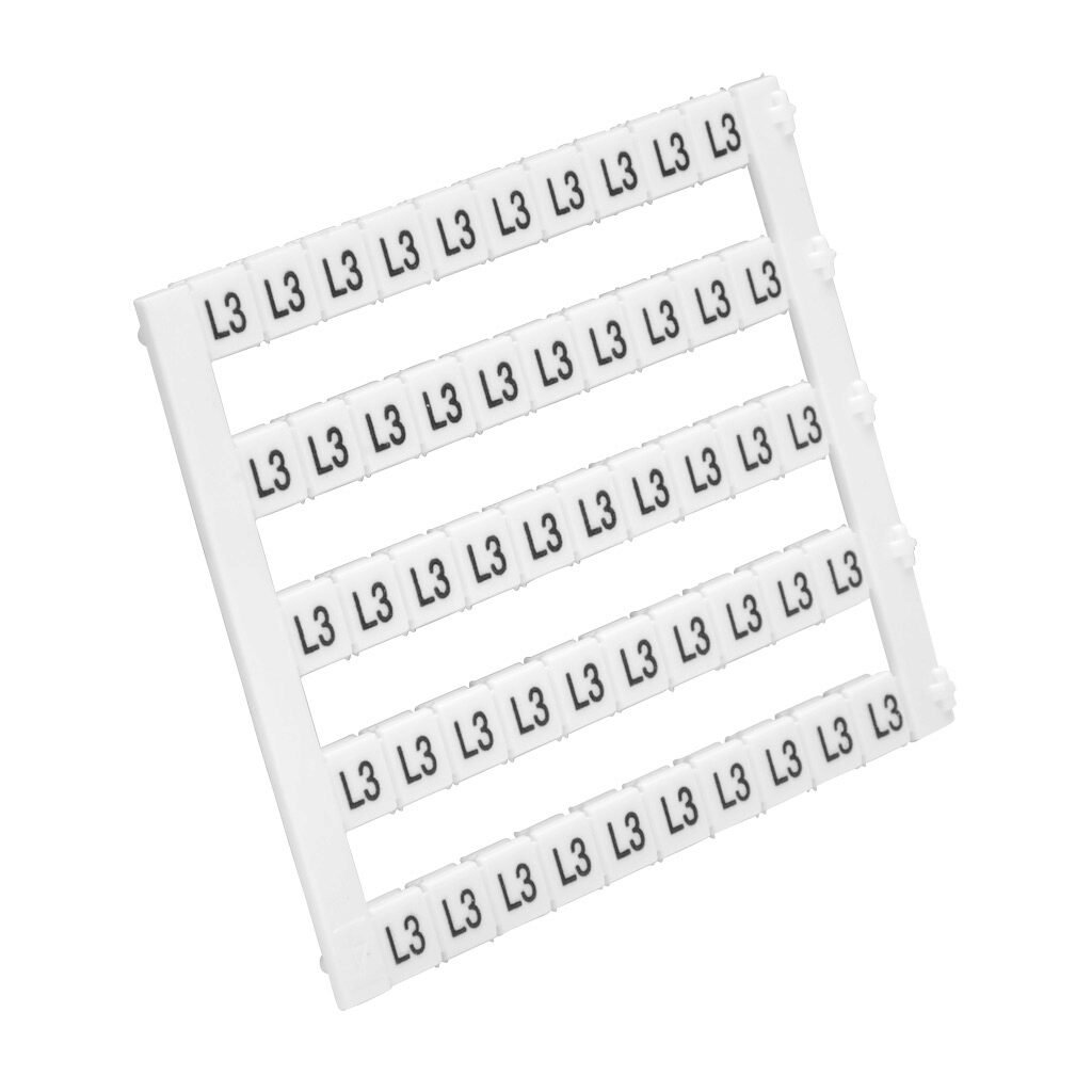 KN-L5-L3-250 - Konnect-It marking tag, 5 x 5mm, printed with (L3). Package of 250. For use with Konnect-It terminal block.