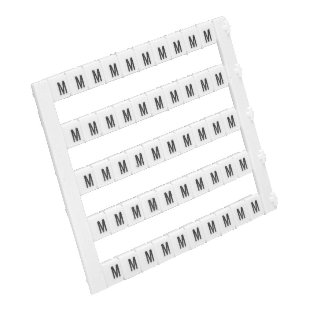 KN-L5-M-250 - Konnect-It marking tag, 5 x 5mm, single character (M). Package of 250. For use with Konnect-It terminal block.