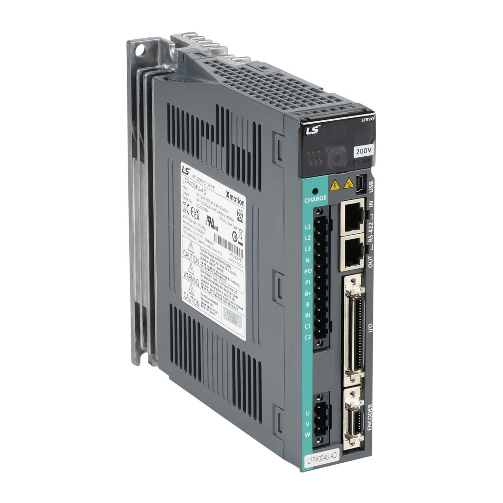 L7PA004U-AD - LS Electric servo drive, 400W, 230 VAC, 1 and 3-phase, (2) RS-422/RS-485 (RJ45) port(s), Modbus RTU. For use with 100W-400W systems.