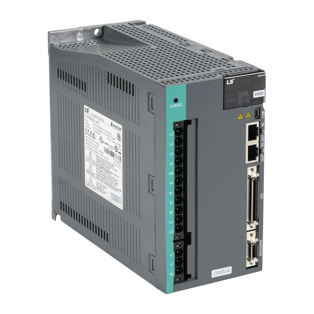 L7PA020U-AD - LS Electric servo drive, 2 kW, 230 VAC, 1 and 3-phase, (2) RS-422/RS-485 (RJ45) port(s), Modbus RTU. For use with 1 kW 1-phase and 1.5 kW-2.2 kW 3-phase systems.