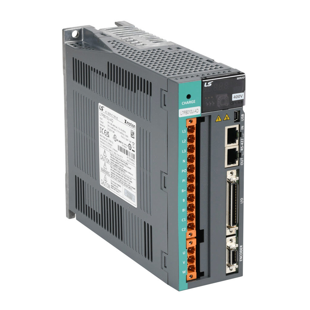 L7PB010U-AD - LS Electric servo drive, 1 kW, 460 VAC, 3-phase, (2) RS-422/RS-485 (RJ45) port(s), Modbus RTU. For use with 900W-1 kW systems.