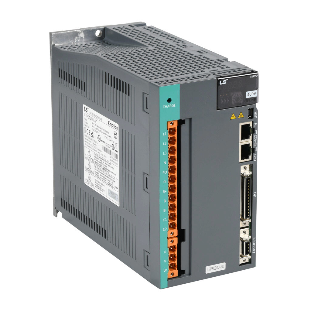 L7PB020U-AD - LS Electric servo drive, 2 kW, 460 VAC, 3-phase, (2) RS-422/RS-485 (RJ45) port(s), Modbus RTU. For use with 1.5 kW-2.2 kW systems.