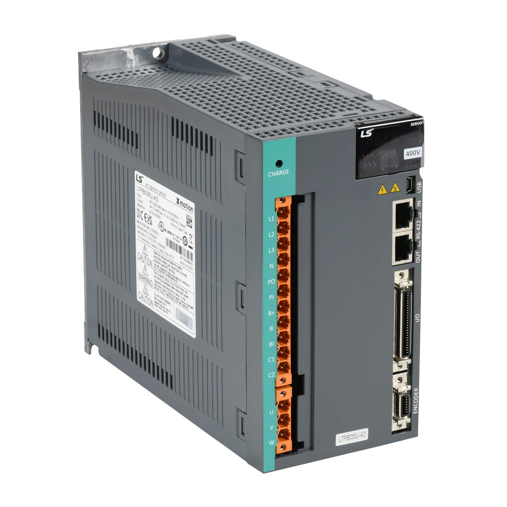 L7PB035U-AD - LS Electric servo drive, 3.5 kW, 460 VAC, 3-phase, (2) RS-422/RS-485 (RJ45) port(s), Modbus RTU. For use with 3.5 kW systems.