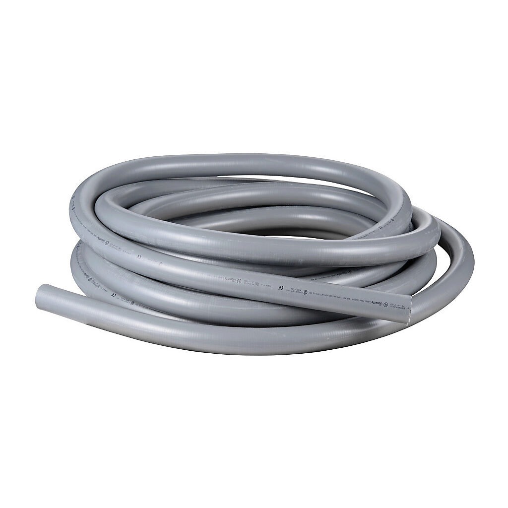 LA-16-50 - Electri-Flex Liquatite liquid-tight flexible metallic conduit, hot dipped galvanized steel, PVC jacket, 2in trade size, gray, UL-360 Listed, 50ft/15.2m coil length.