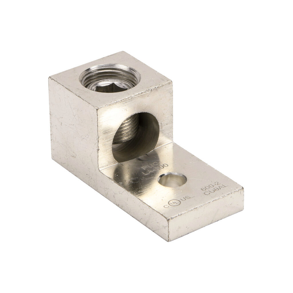 LA-600-1 - Penn-Union mechanical lug, box type, tin-plated aluminum, 600V, 1 openings, (1) 2 AWG-600 MCM stranded copper or aluminum, AL9CU.