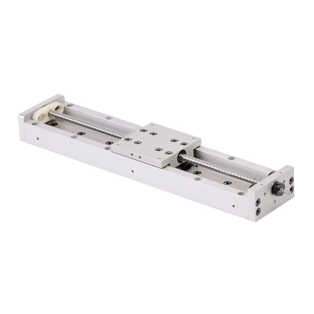 LAHP-25TM152B3M - SureMotion linear actuator assembly, single square bearing rail, 50mm wide, 152mm travel, ball screw, 3mm pitch, carbon steel rail.