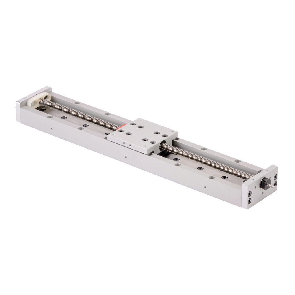 LAHP-25TM220LP25 - SureMotion linear actuator assembly, single square bearing rail, 50mm wide, 220mm travel, lead screw, 0.25in pitch, carbon steel rail.