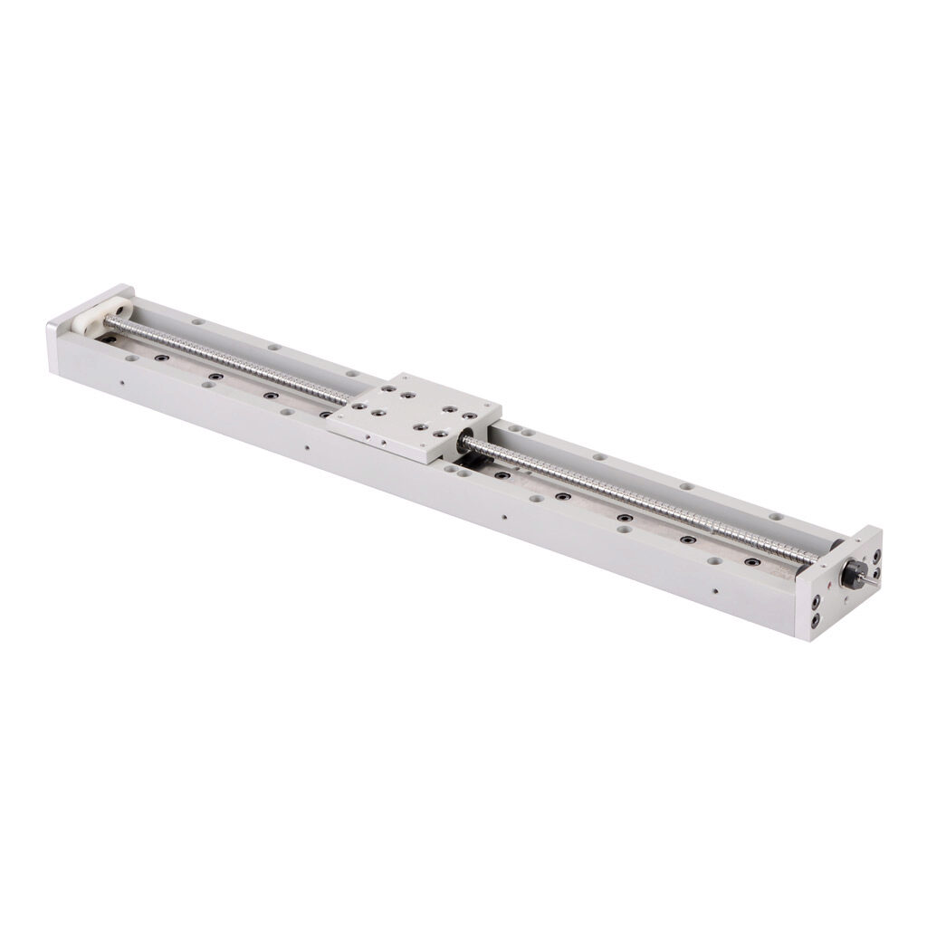 LAHP-25TM304B3M - SureMotion linear actuator assembly, single square bearing rail, 50mm wide, 304mm travel, ball screw, 3mm pitch, carbon steel rail.