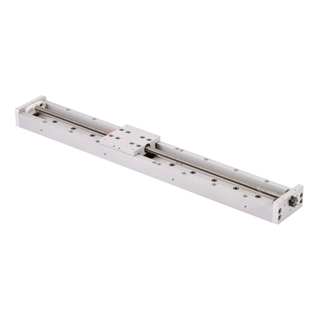 LAHP-25TM304LP25 - SureMotion linear actuator assembly, single square bearing rail, 50mm wide, 304mm travel, lead screw, 0.25in pitch, carbon steel rail.