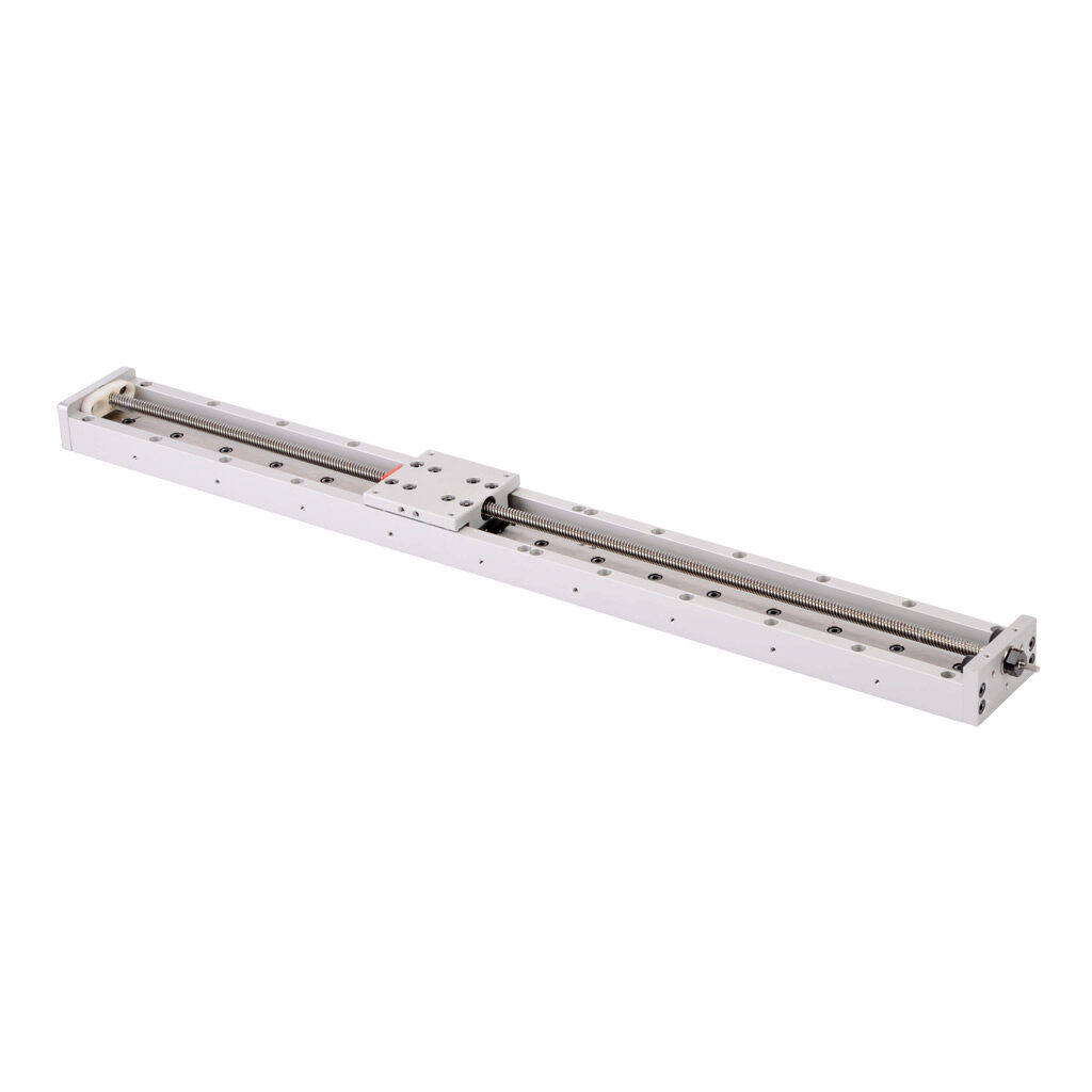 LAHP-25TM404LP25 - SureMotion linear actuator assembly, single square bearing rail, 50mm wide, 404mm travel, lead screw, 0.25in pitch, carbon steel rail.