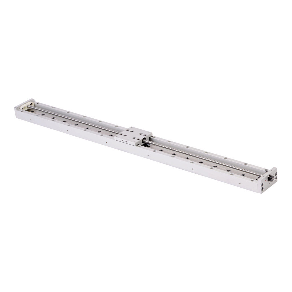 LAHP-25TM504B3M - SureMotion linear actuator assembly, single square bearing rail, 50mm wide, 504mm travel, ball screw, 3mm pitch, carbon steel rail.