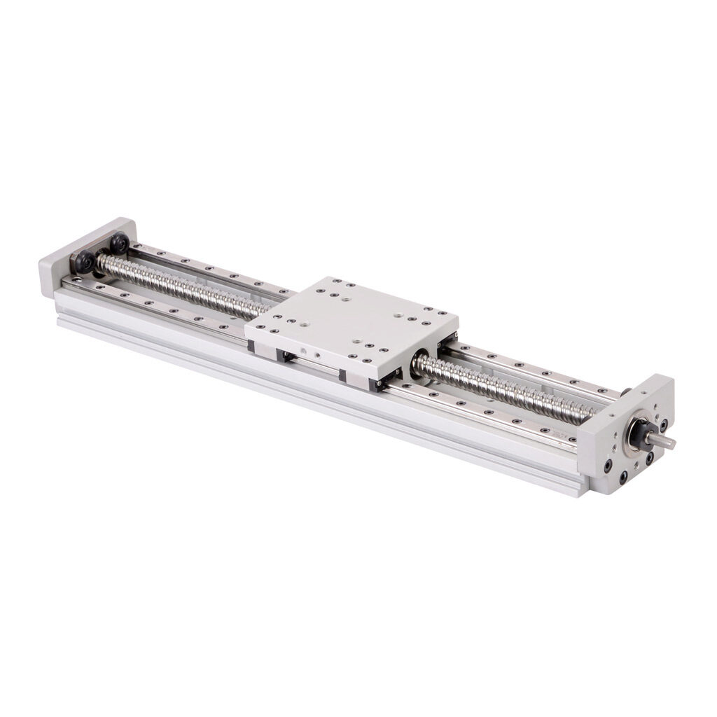 LAHP-33TM210B10M - SureMotion linear actuator assembly, twin square bearing rail, 60mm wide, 210mm travel, ball screw, 10mm pitch, carbon steel rail.