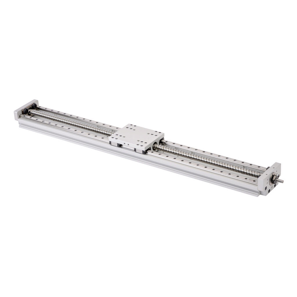 LAHP-33TM410B10M - SureMotion linear actuator assembly, twin square bearing rail, 60mm wide, 410mm travel, ball screw, 10mm pitch, carbon steel rail.